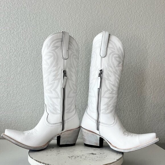 Lane MEGAN MORONEY Smokeshow Womens Cowboy Boots 9 White Western Cowgirl Tall - Picture 9 of 14
